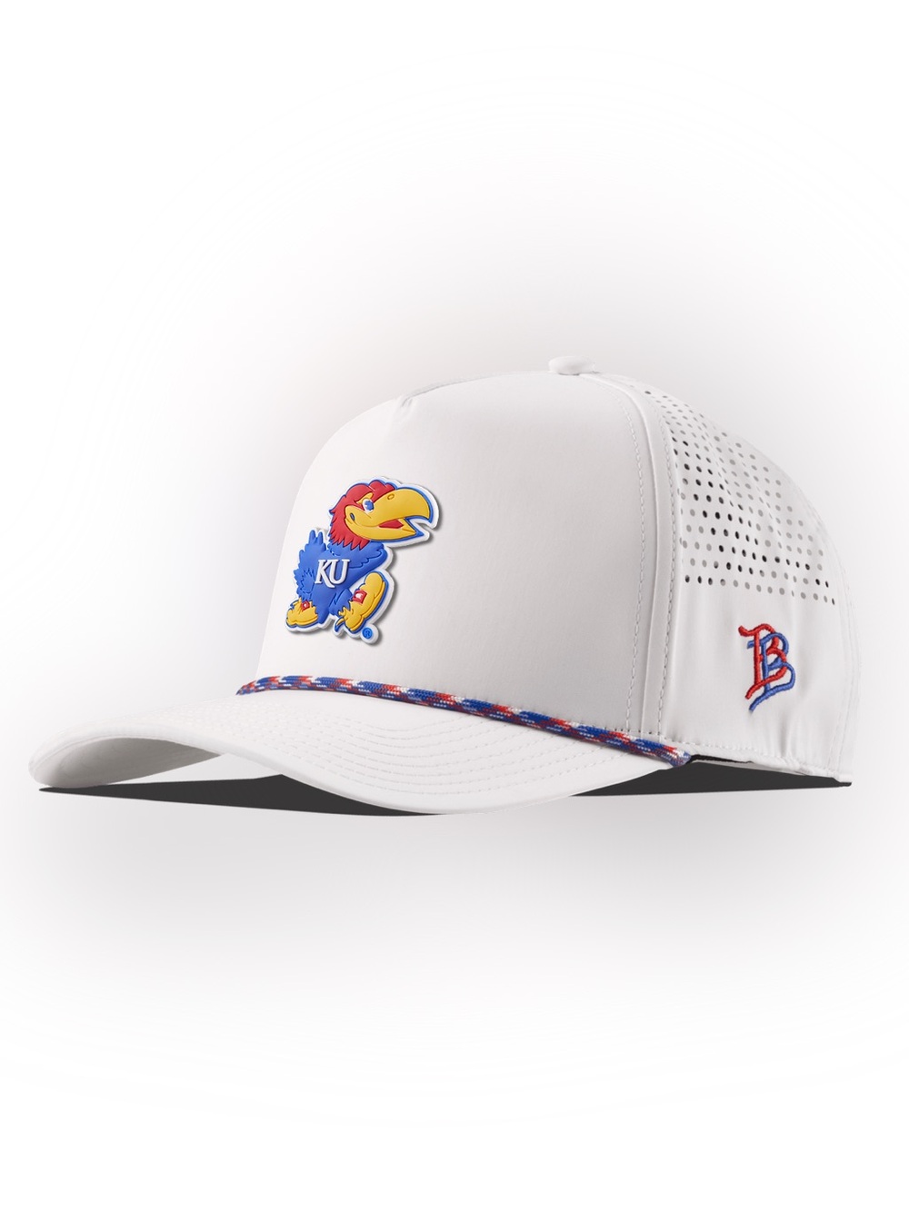 Branded Bills University of Kansas "Rock Chalk Jayhawk" Curved 5 Panel Rope Hat